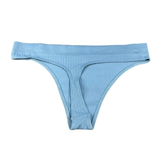 Steve Madden Women's Size Medium Panty Thong Seamless Ribbed Blue NWOT - Picture 2 of 6